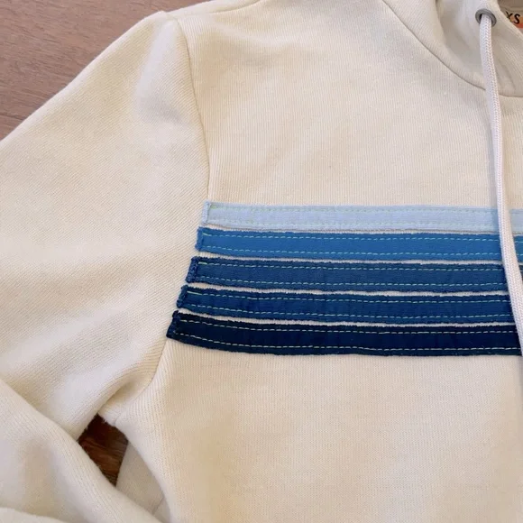 Aviator Nation Vintage White Blue 5-Stripe Hoodie and Sweatpants Set XS - Picture 7 of 7